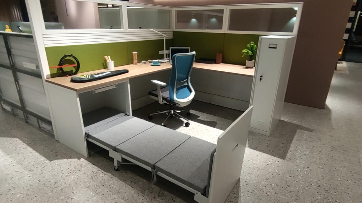 带午休床的多功能办公桌/办公室折叠床柜一体办公桌 